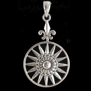 NWOT Sterling Silver Celtic Tradition in Fleur-de-lis Compass Pendant